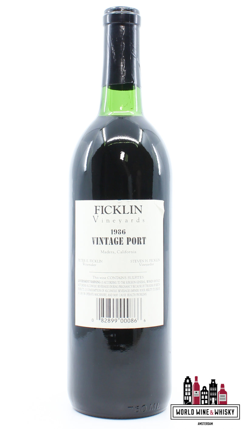 Ficklin 1986 - Vineyards Vintage Port - Speciale botteling nr. 7 - Gebotteld in 1988 18,1%