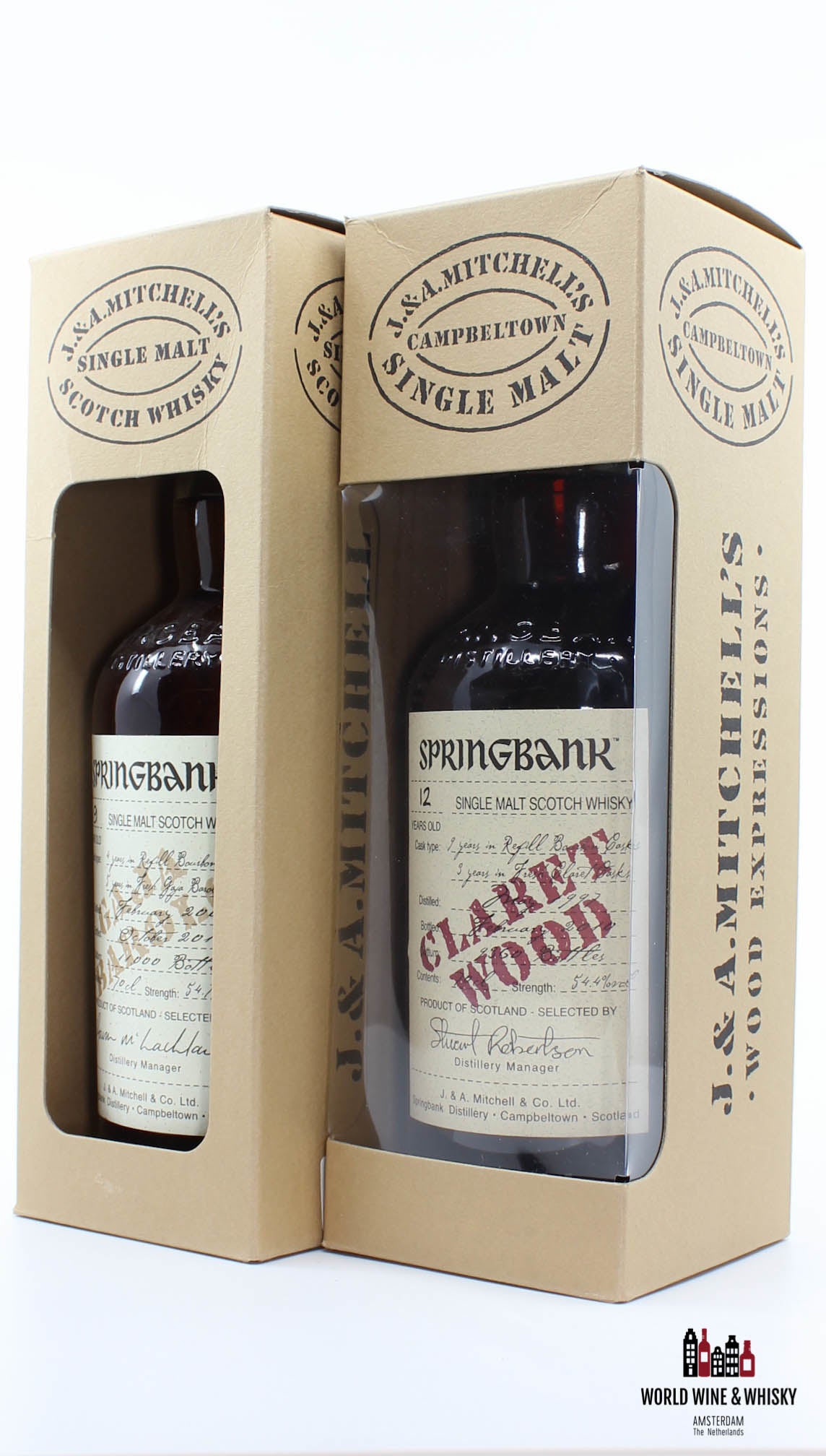 Complete set Springbank Wood Expression Collection - Hazelburn Longmorn - in totaal 16 flessen