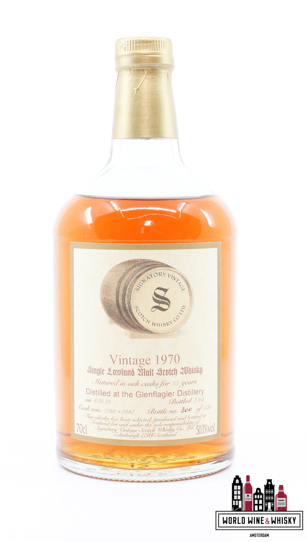 Glen Flagler 23 jaar oud 1970 1994 - Vintage collectie - Signatory Vintage - Cask 1260+7861 50,1% (1 van 350)