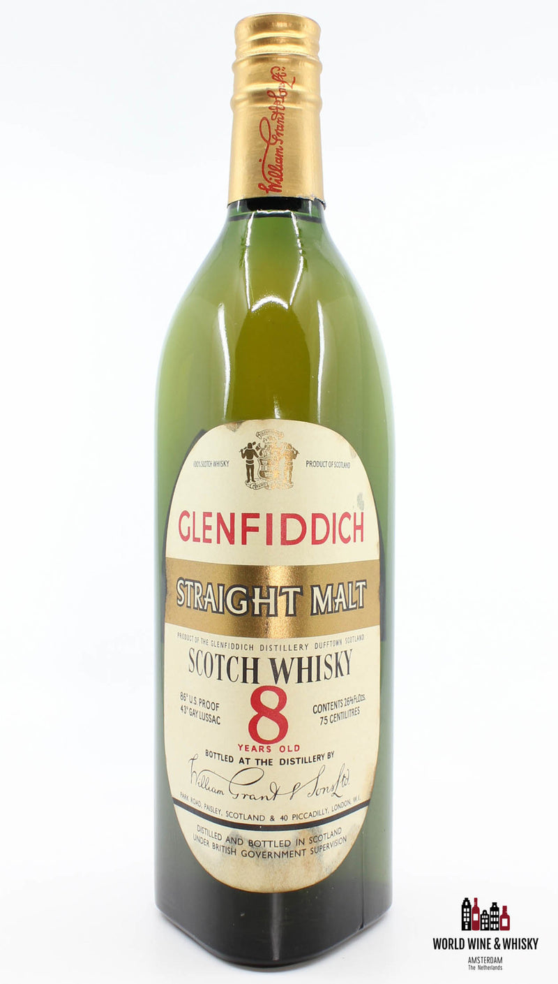 Glenfiddich Straight Malt 8 jaar oud - Gebotteld in 1960 - 86 US Proof