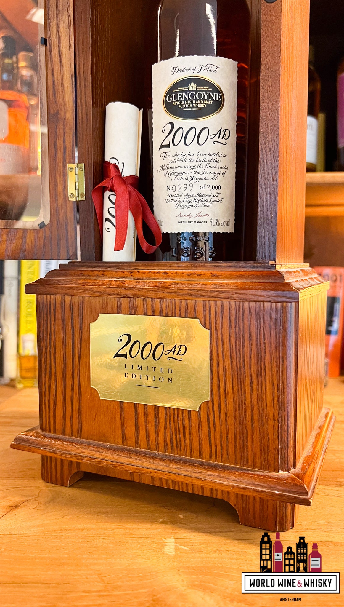 Glengoyne 30 jaar oud 1969 1999 - 2000 AD klok editie Millennium 51,3% (1 van 2000)