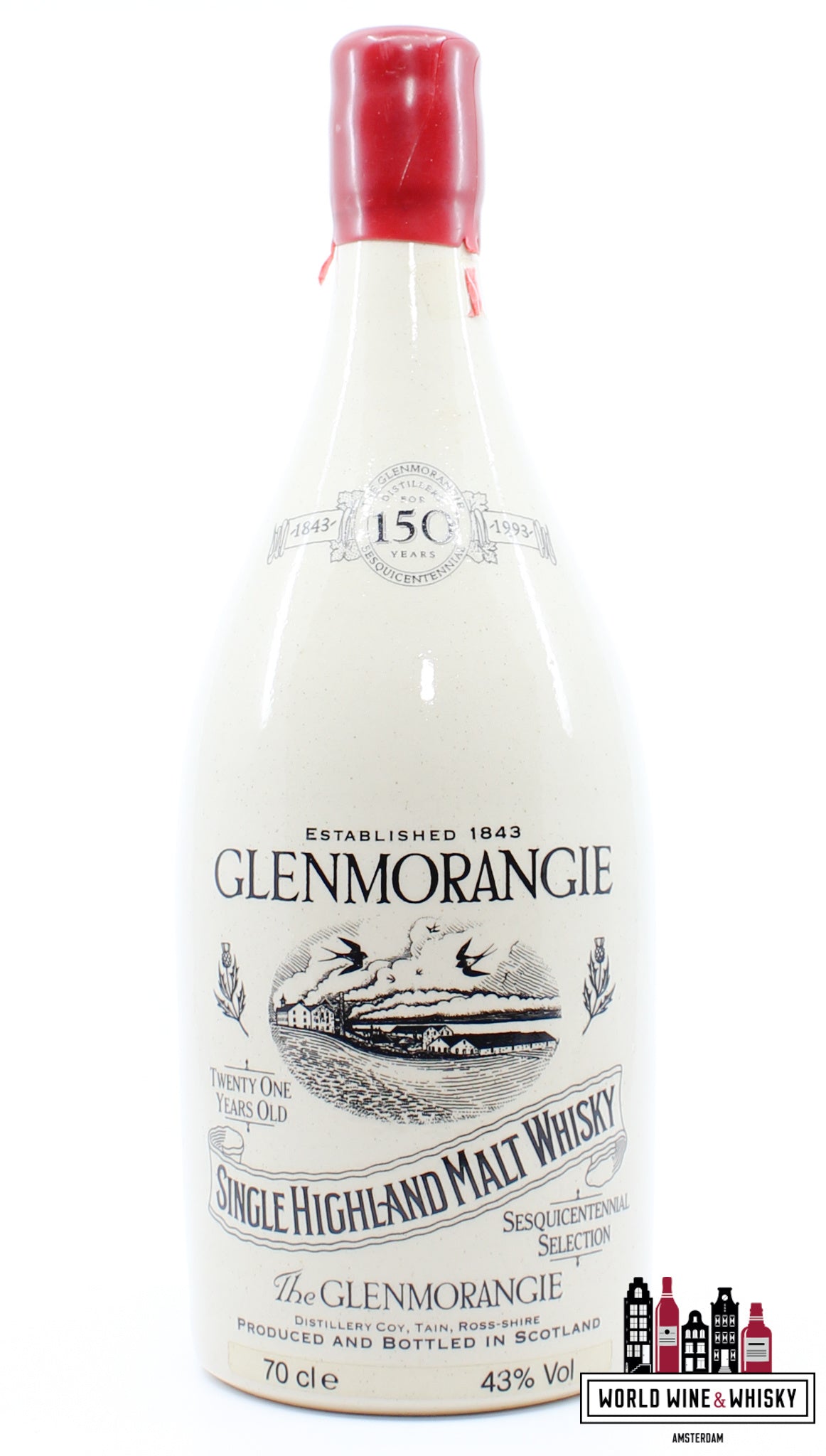 Glenmorangie 21 jaar oud 1993 - 150-jarig jubileum Sesquicentennial Selectie 43%