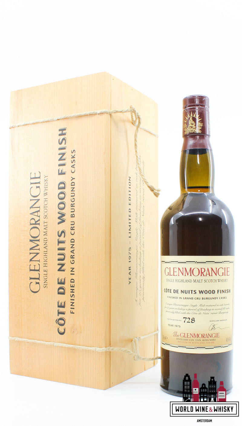 Glenmorangie 25 Years Old 1975 2000 - Côte de Nuits Houtfinish - Grand Cru Burgundy Vaten 43%