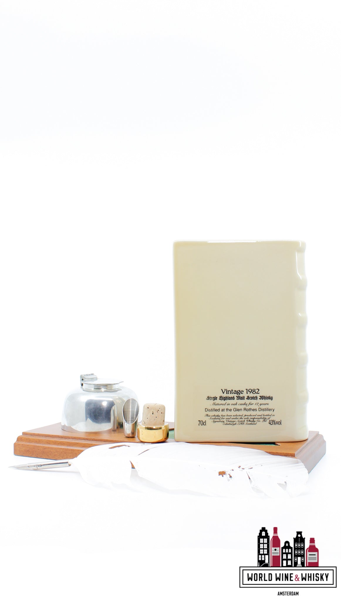 Glenrothes 12 Years Old 1982 - Keramisch boek - Signatory Vintage 43%