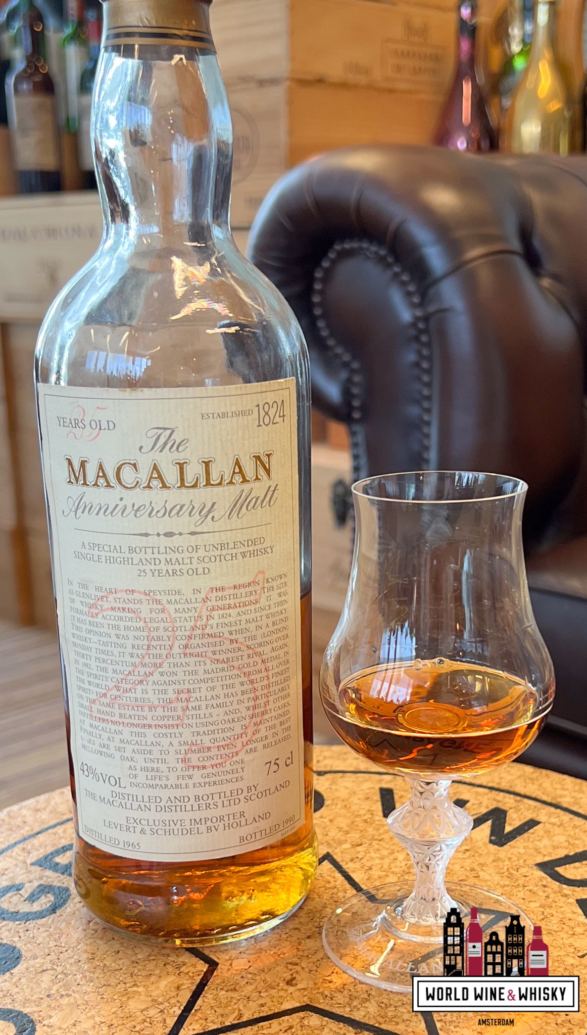 De Macallan in Lalique Crystal whiskyglas (origineel)