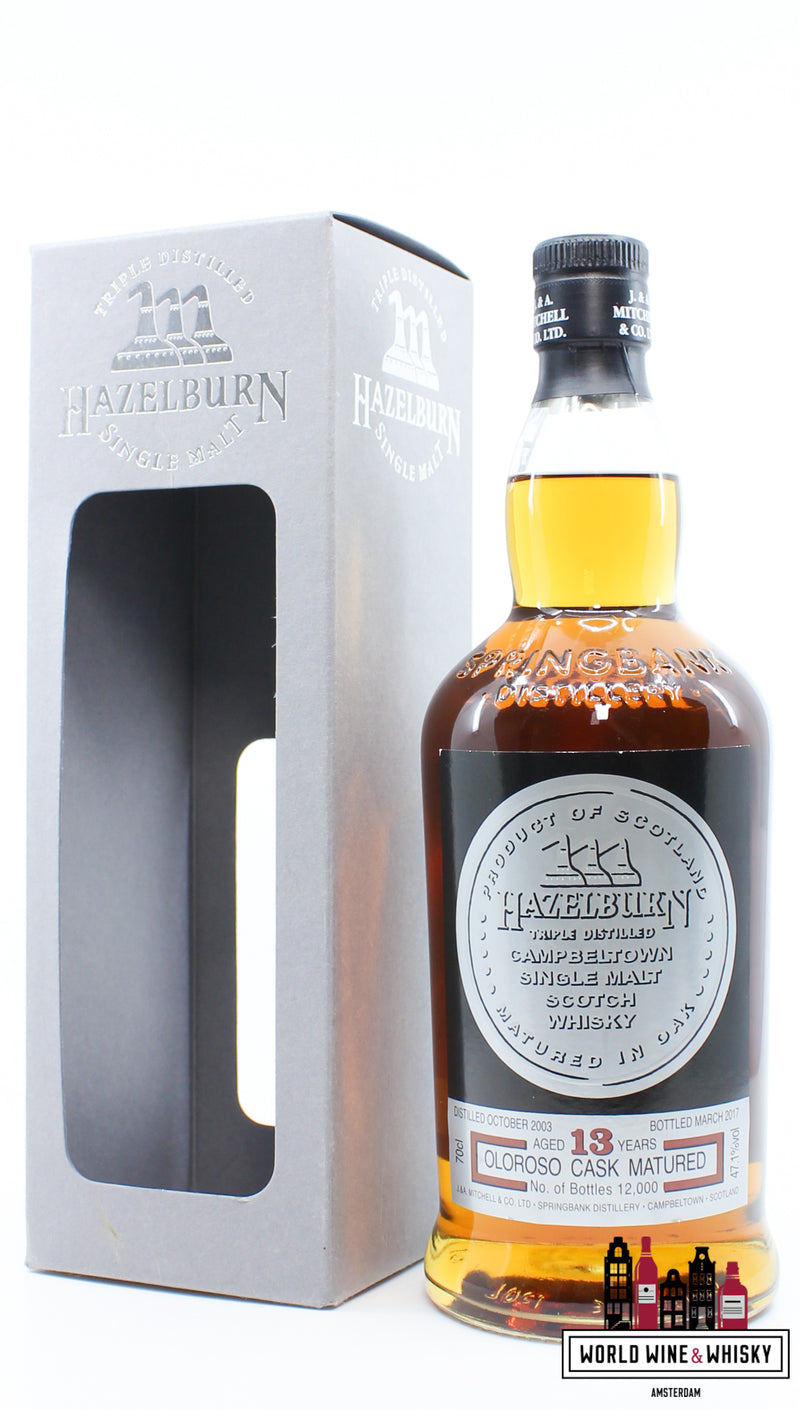 Hazelburn 13 jaar oud 2003 2017 - Oloroso Cask Matured 47,1% (1 van 12000)