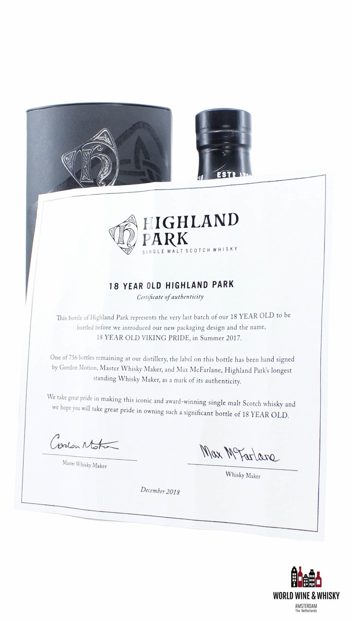 Highland Park 18 Years Old 2017 - Viking Pride getekend (Gordon Motion &amp; Max McFarlane) 43% (1 van 756)