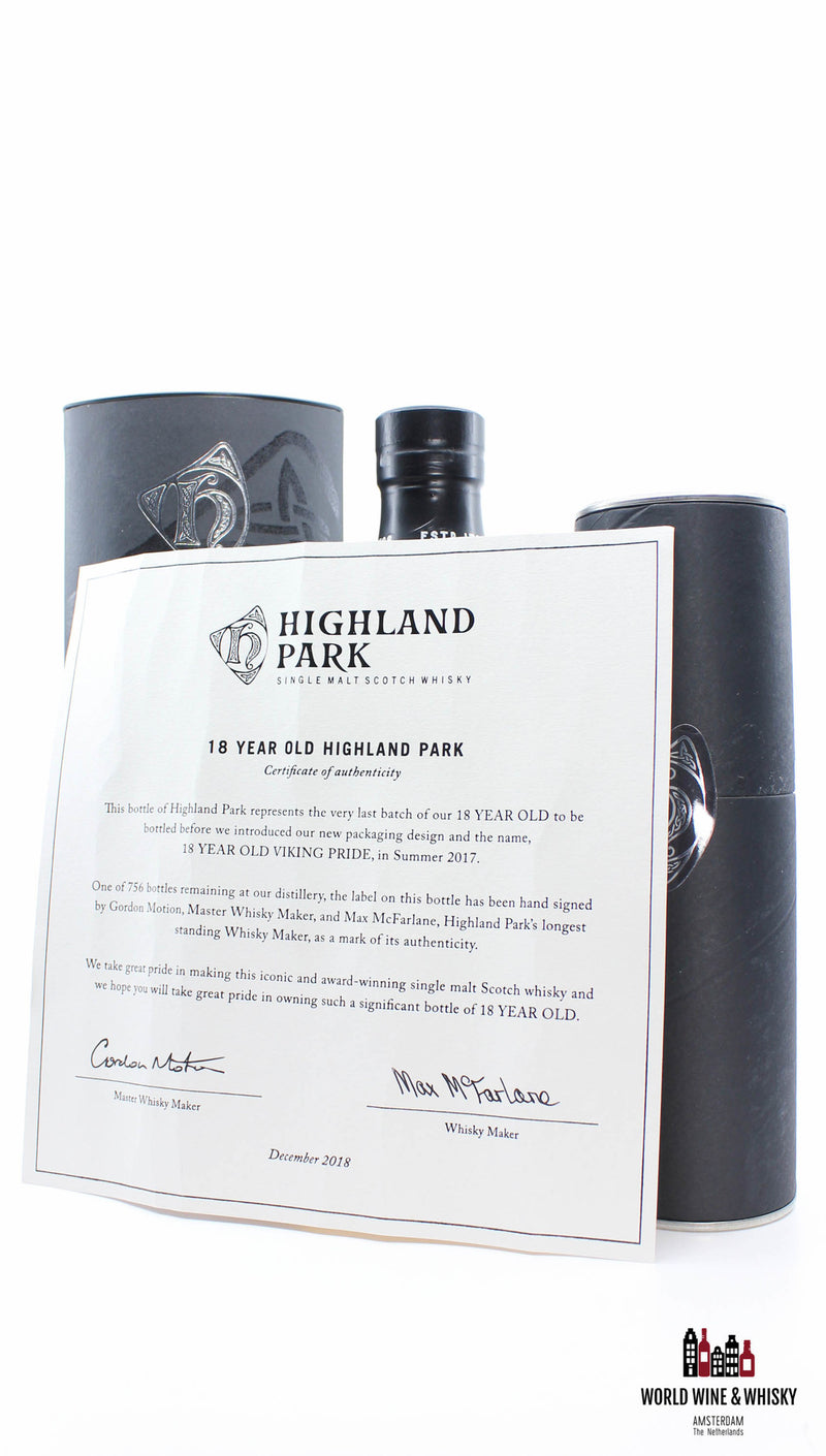 Highland Park 18 Years Old 2017 - Viking Pride getekend (Gordon Motion &amp; Max McFarlane) 43% (1 van 756)