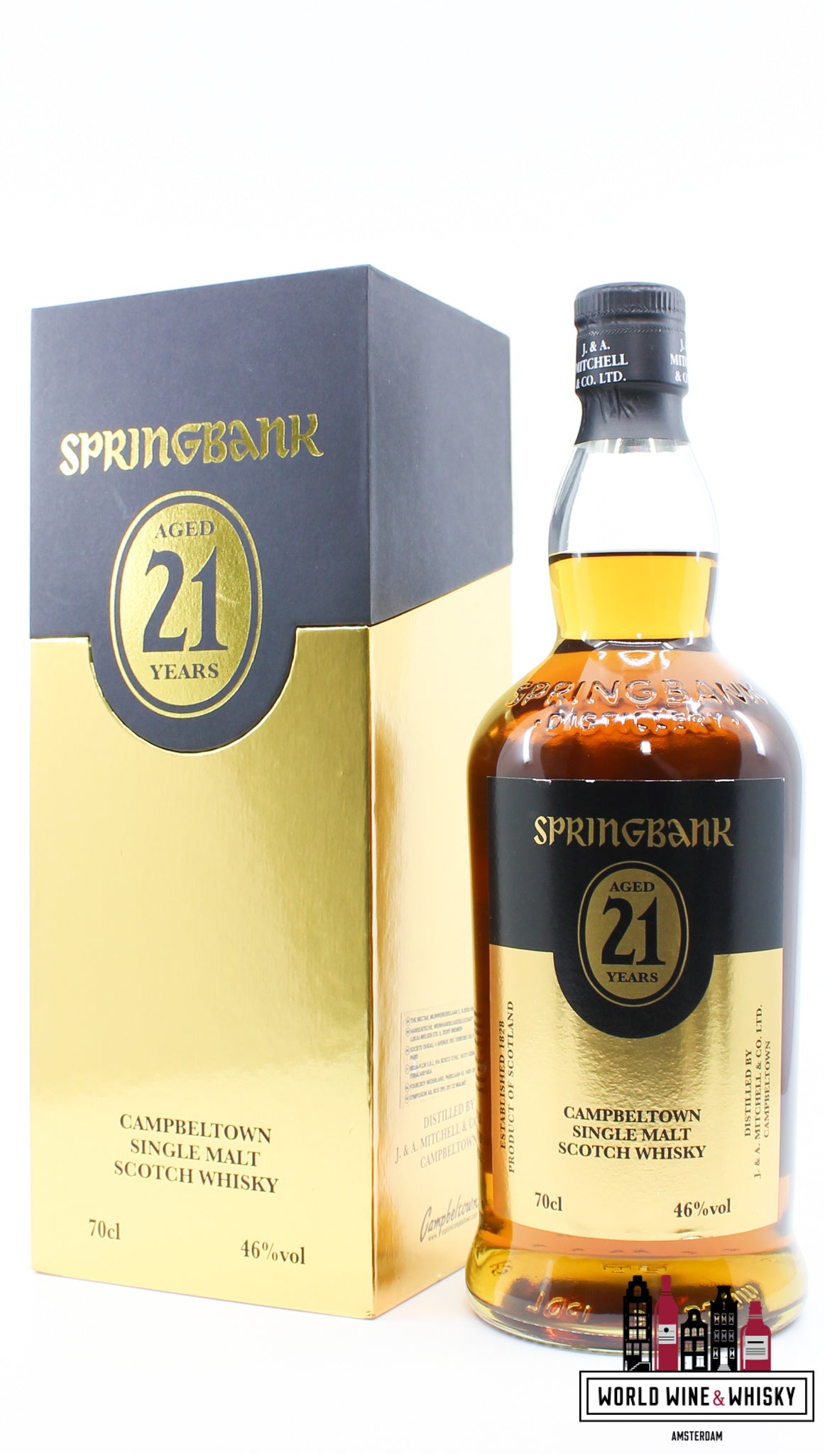 Springbank 21 Years Old 2021 - Limited Edition - Zwart/Gouden Editie 46% (1 van 3600) - Nieuw