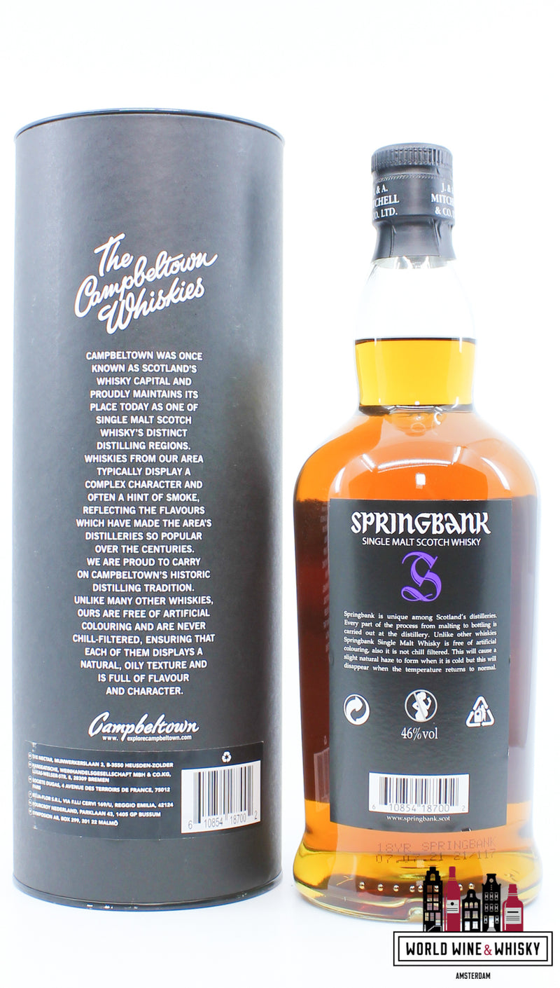 Springbank 18 Years Old 2021 - Purple/Back Edition 46% (nieuw)