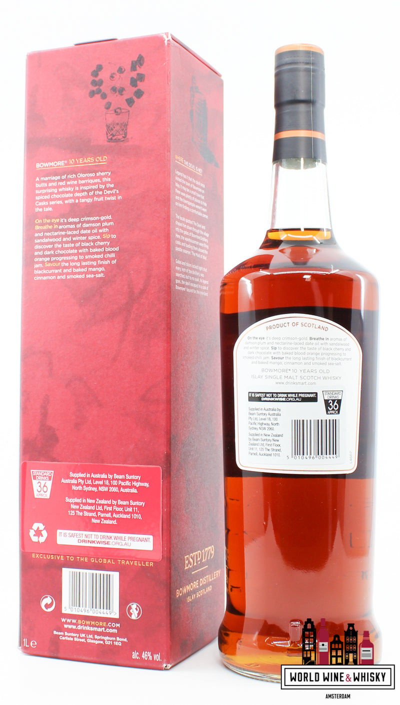 Bowmore 10 Years Old 2016 - Geïnspireerd door de Devil's Casks-serie - Exclusief voor reisdetailhandel 46%
