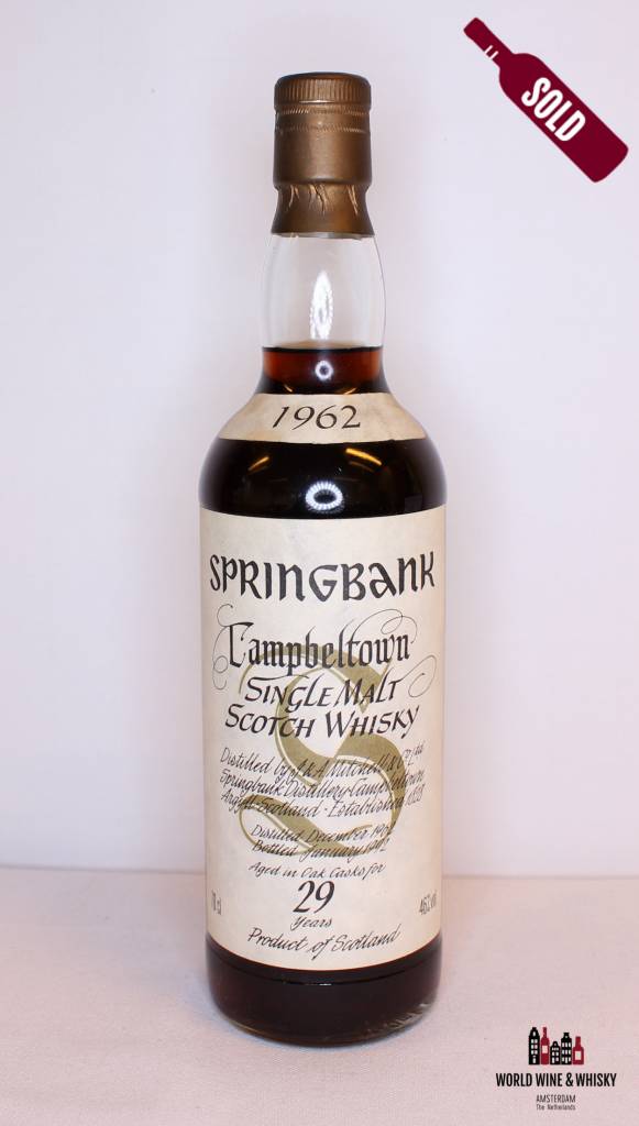 Springbank 29 jaar oud 1962 1992 White Label Big Golden S 46%