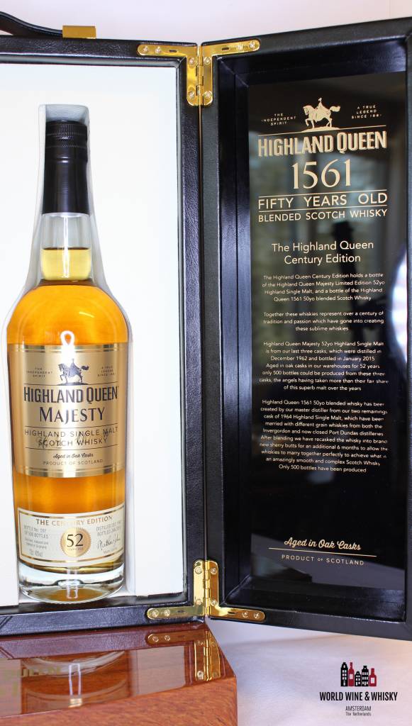 Highland Queen '1561 – The Century Edition' 50 jaar oud (blended), 52 jaar oud (single malt) 40%