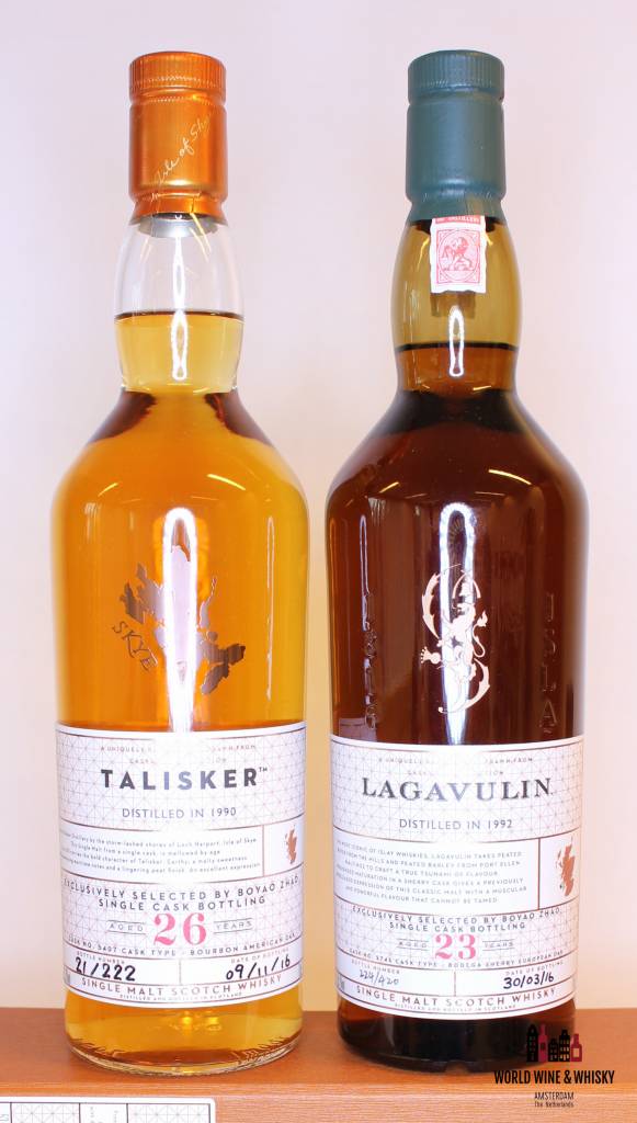 Lagavulin 23 jaar oud 1992 2016 55,7% en Talisker 26 jaar oud 1990 2016 53,3% (set)