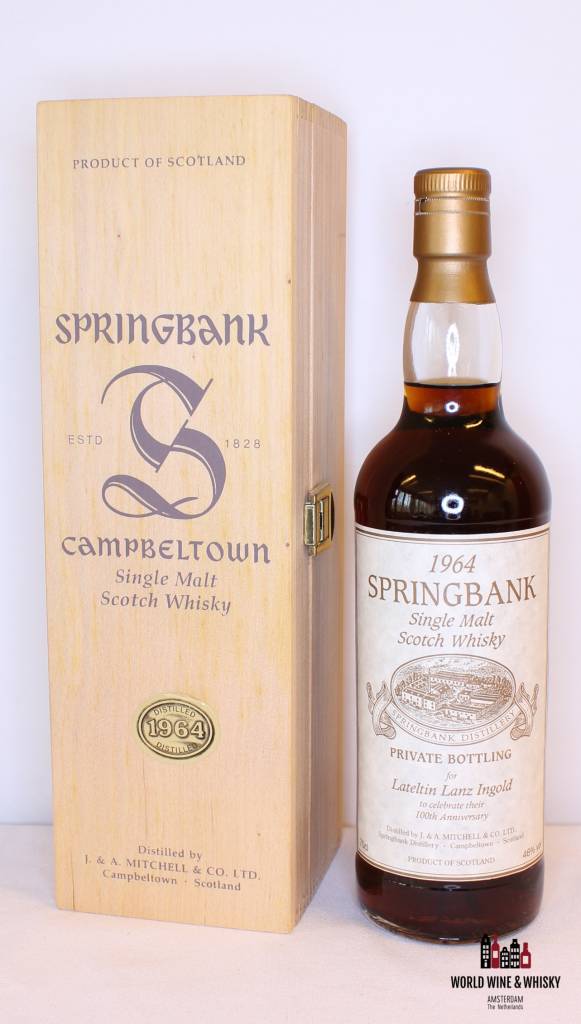 Springbank 1964 Privébotteling voor Lateltin Lanz Ingold 100-jarig jubileum 46%