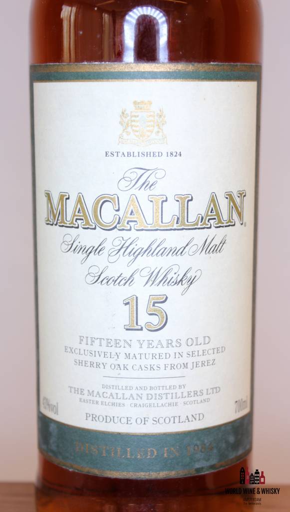 Macallan 15 jaar oud 1984 2000 Groen - Sherry Oak Cask 43%
