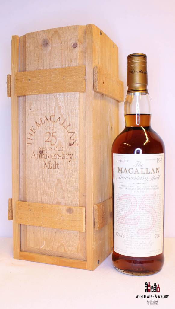 Macallan 25 jaar oud 1975 2000 The Anniversary Malt 43% (in OWC)