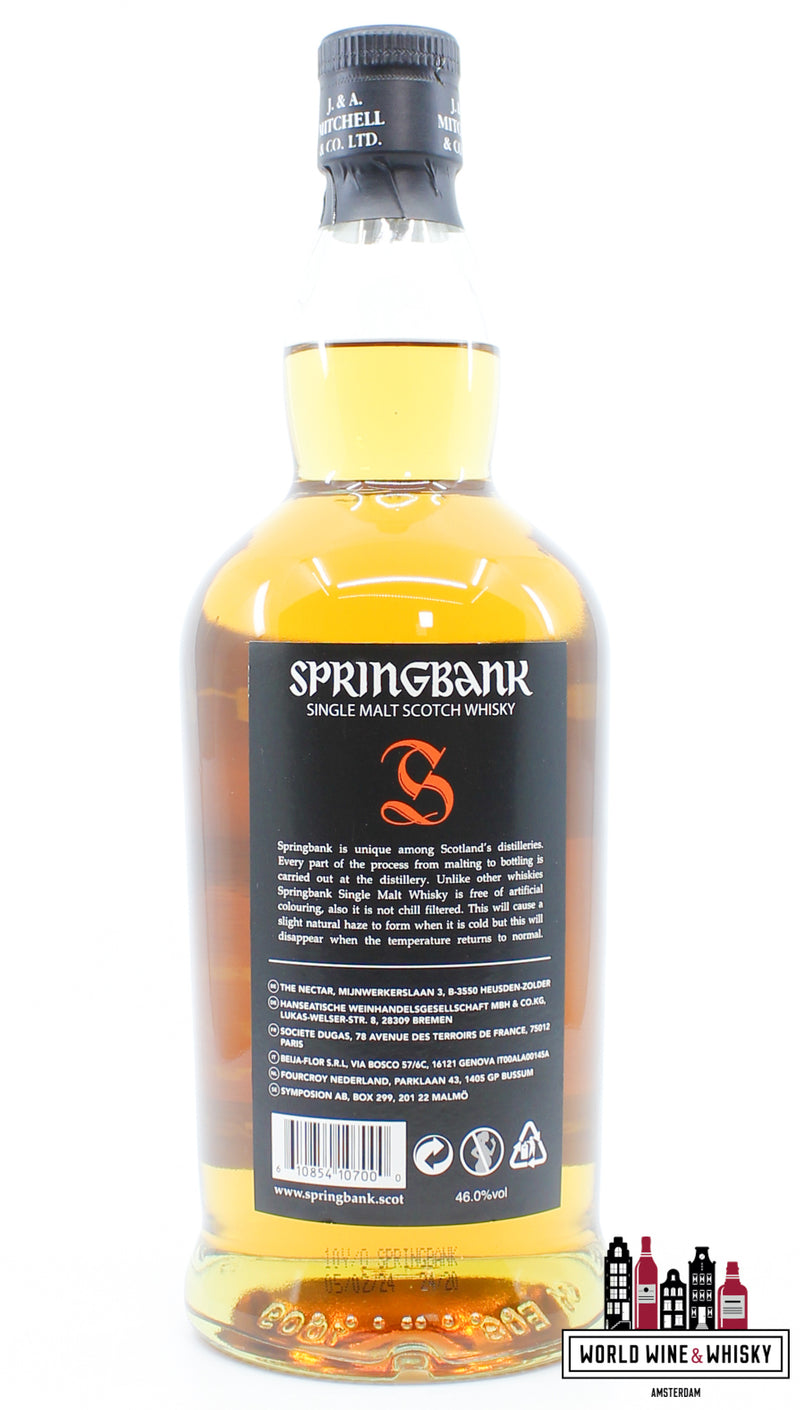 Springbank 10 Years Old 2024 - Oranje/Zwarte Editie (februari) 46%