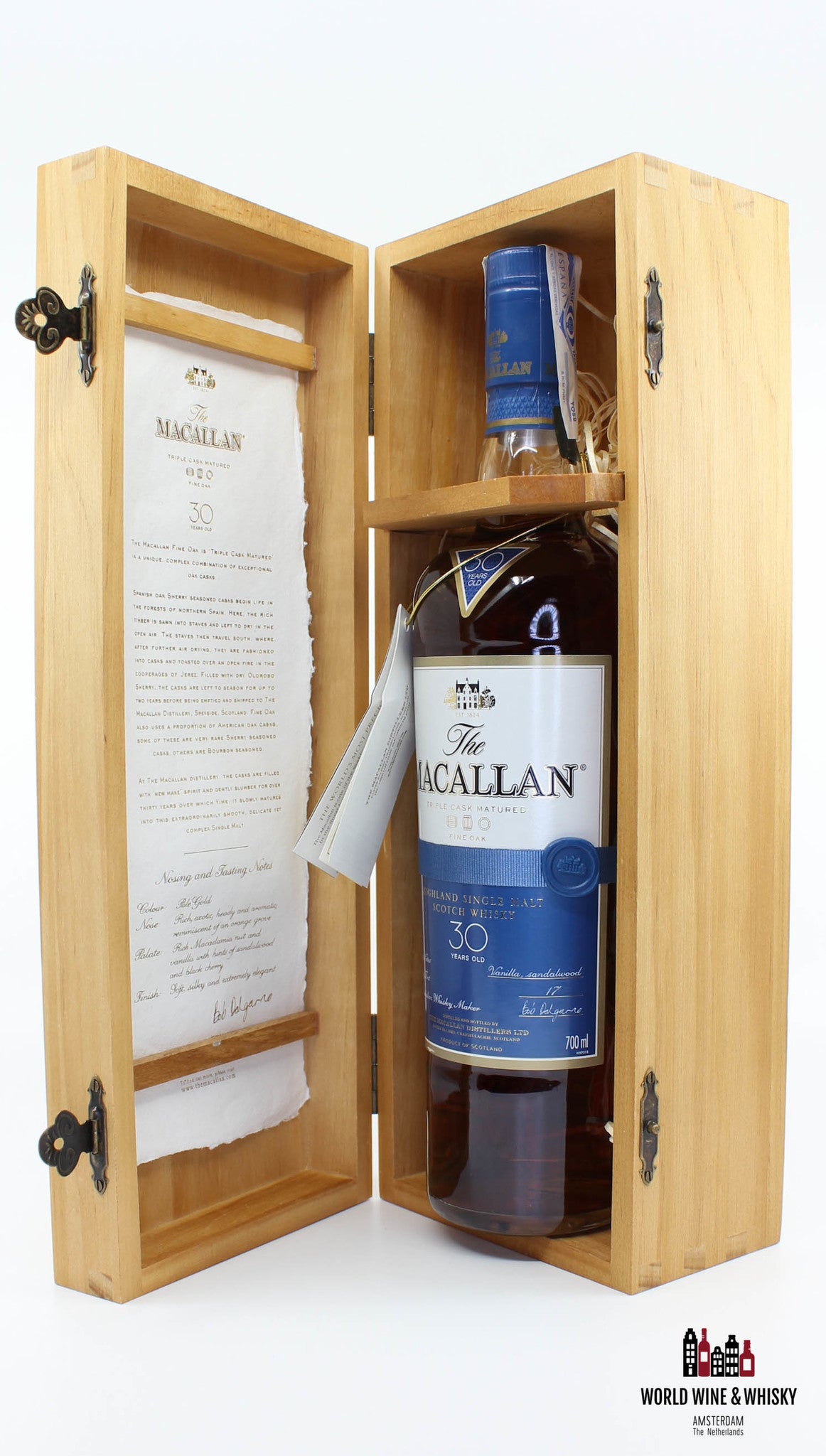 Macallan 30 Years Old Fine Oak Triple Cask Matured 43% 700ml (in houten kist)