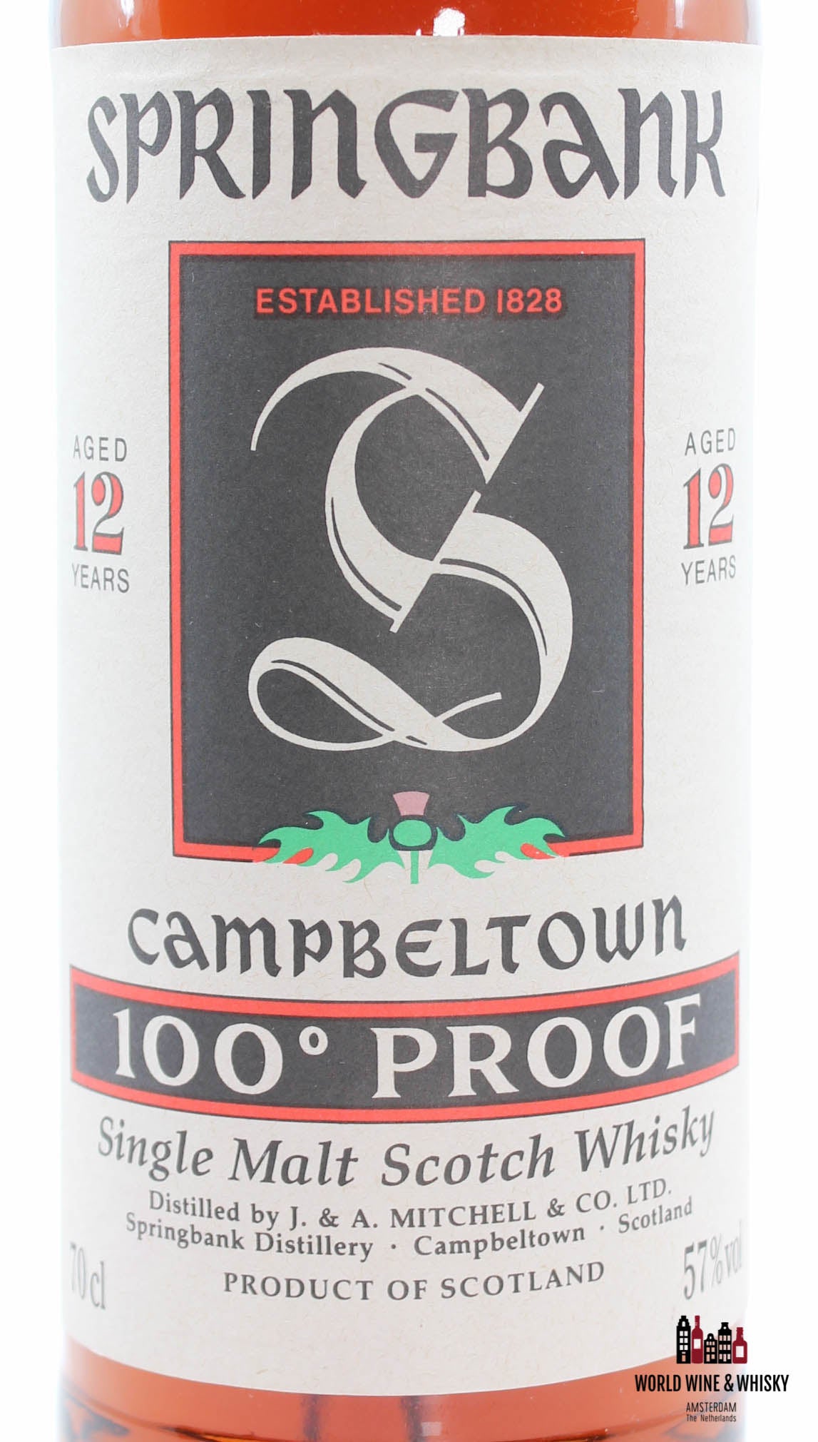 Springbank 12 Years Old 100° Proof Groene Distel 57% 700ml (in kartonnen doos)