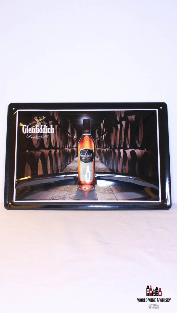 Iron Glenfiddich Pure Malt Scotch Whisky billboard plate sign (cask)