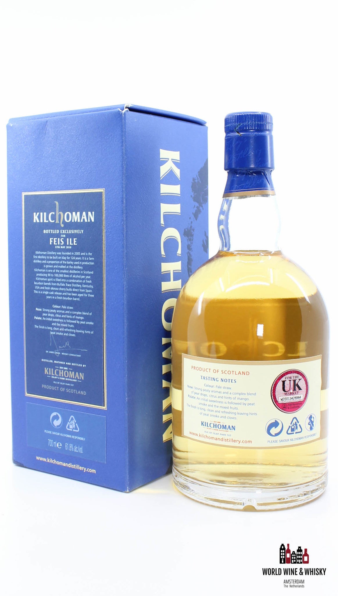 Kilchoman 3 Years Old 2007 2010 Feis Ile 2010 - Cask 113/07 62,2% (een van de 285 flessen)