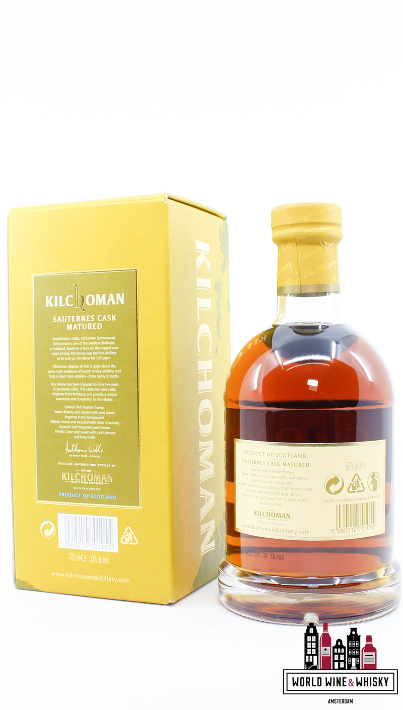 Kilchoman 5 Years Old 2011 2016 - (Château d'Yquem) Sauternes Cask Matured 50% (1 van 6000)