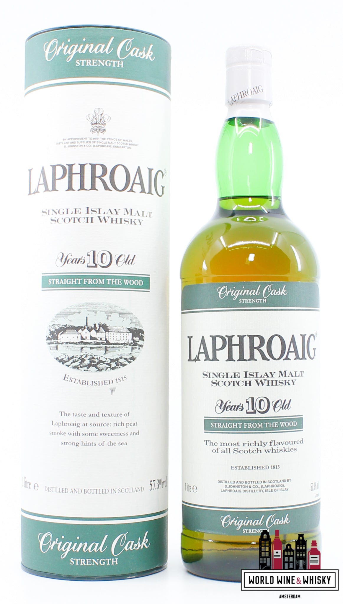 Laphroaig 10 Years Old 2000 - Originele vatsterkte - Rechtstreeks uit het hout 57,3% (1 liter)