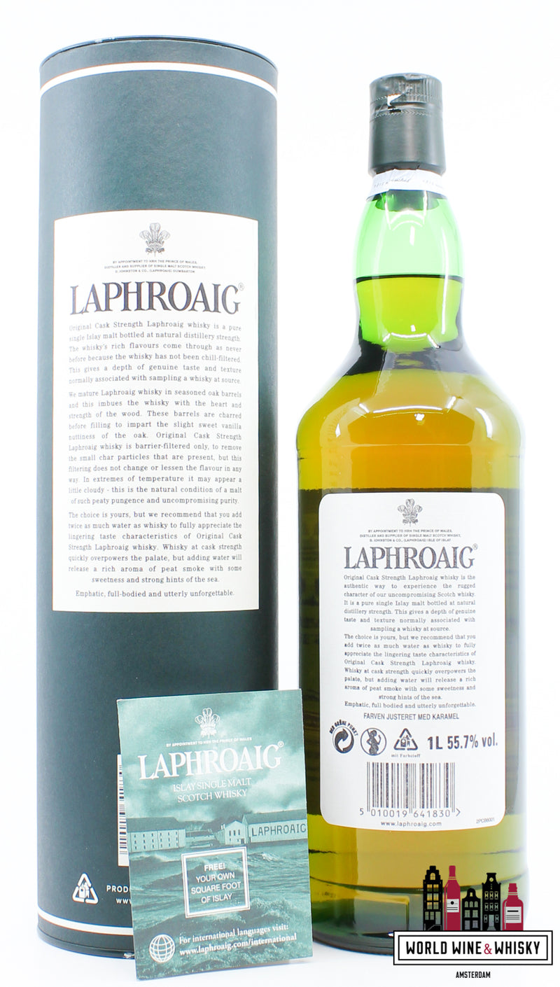 Laphroaig 10 Years Old - Originele vatsterkte - Rode streep 55,7% - 1 liter
