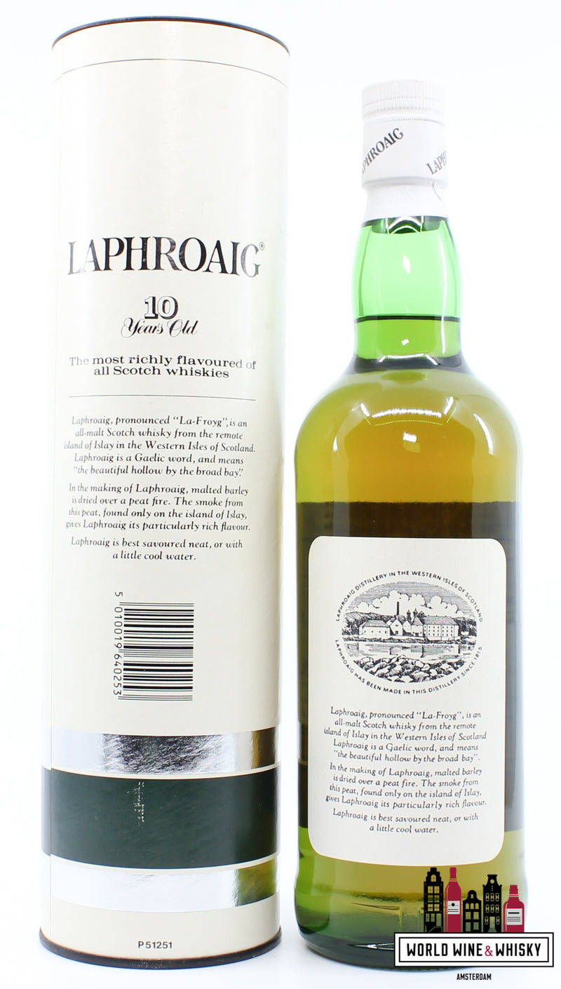 Laphroaig 10 Years Old - Single Islay Malt Scotch Whisky - Jaren 80 Botteling 43% 750ml