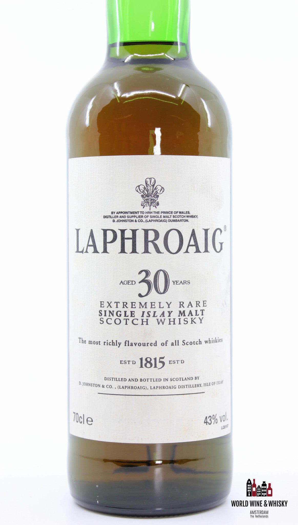 Laphroaig 30 jaar oud, extreem zeldzaam 43% (700 ml)