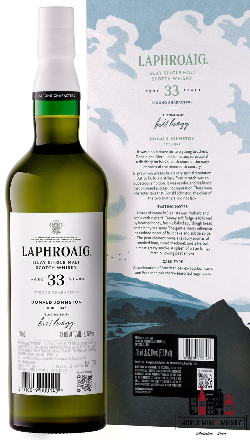 Laphroaig 33 jaar oud 2024 - Sterke personages - Hoofdstuk één Donald Johnston 43,8%