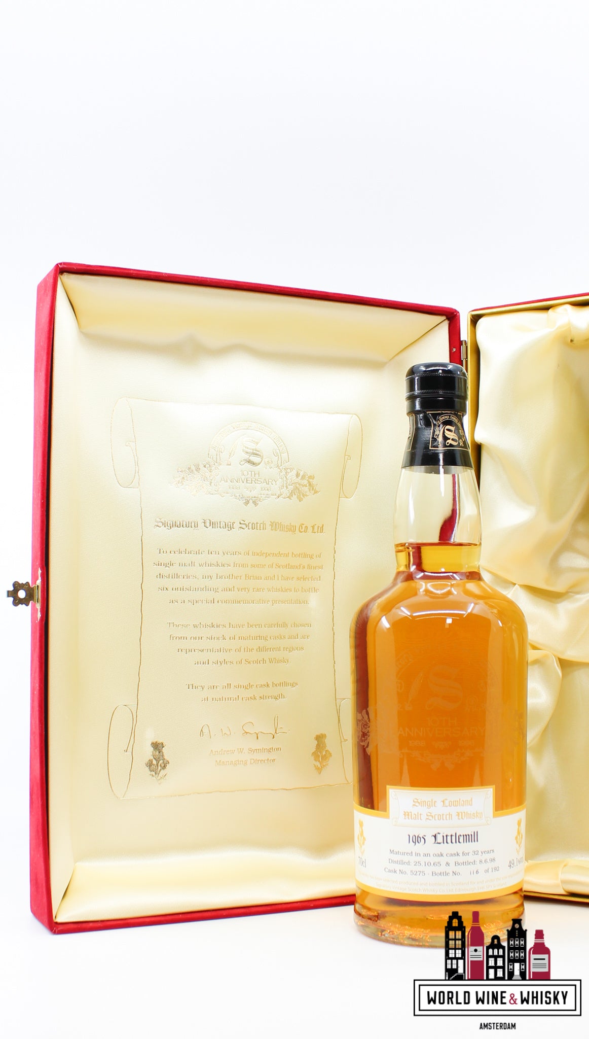 Littlemill 32 jaar oud 1965 1998 - 10-jarig jubileum - Signatory Vintage - Vat 5275 49,1% (1 van 192)