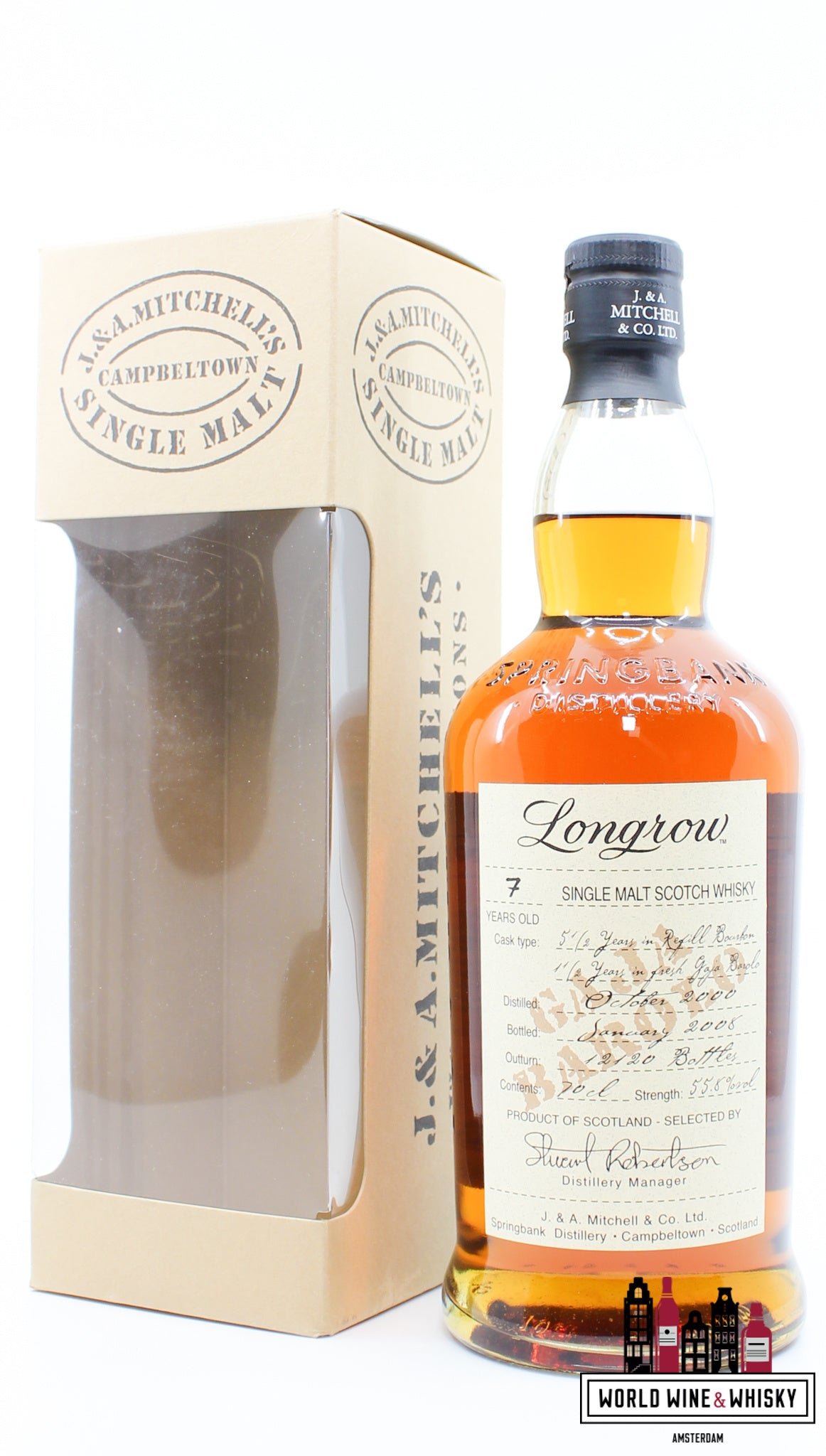 Longrow (Springbank) 7 jaar oud 2000 2008 - Gaja Barolo - Wood Expressions Series 55,8% (1 van 12120)