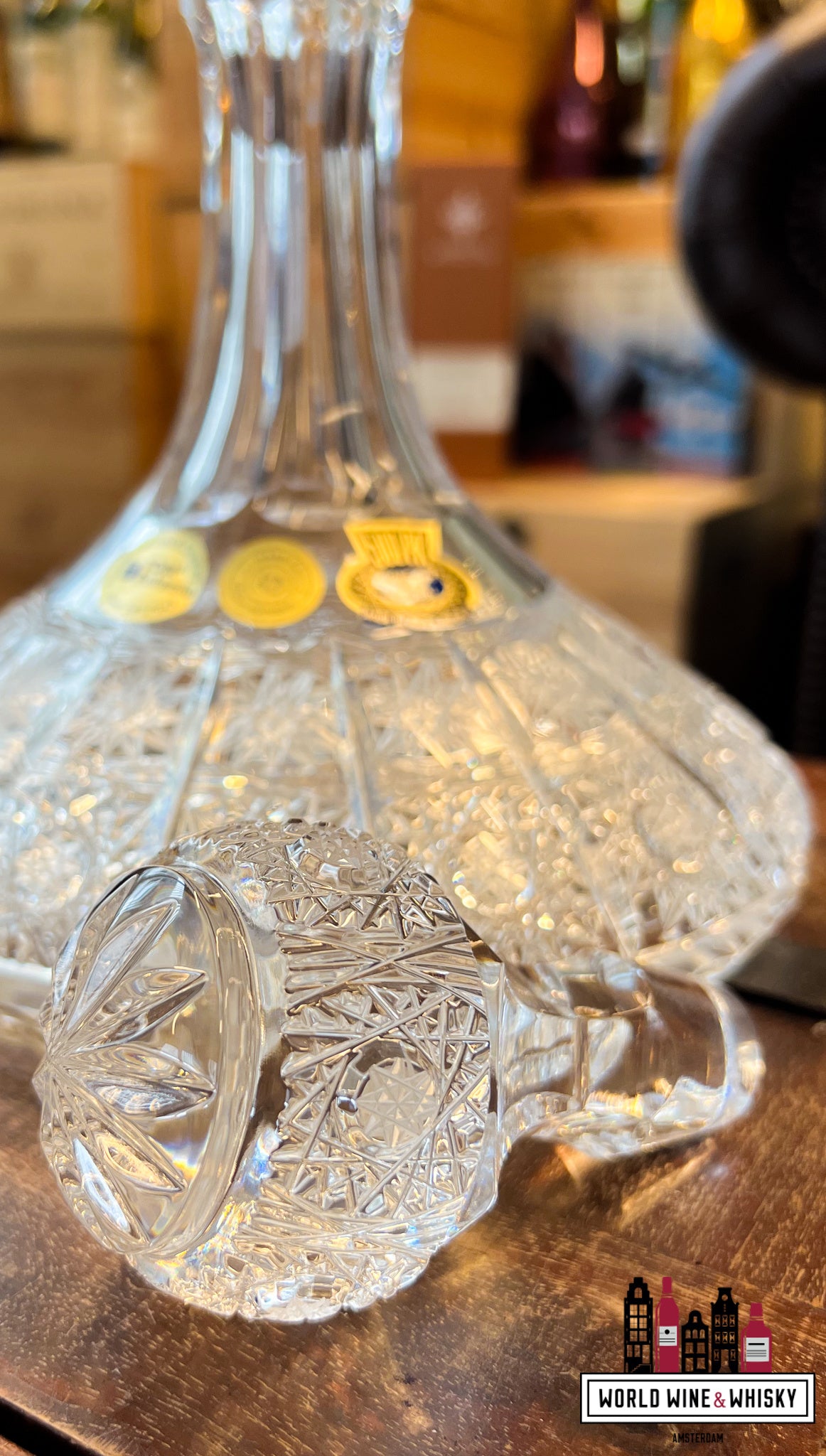 Luxe Kristallen whisky scheepskaraf incl. stop (handgemaakt en handgeslepen)