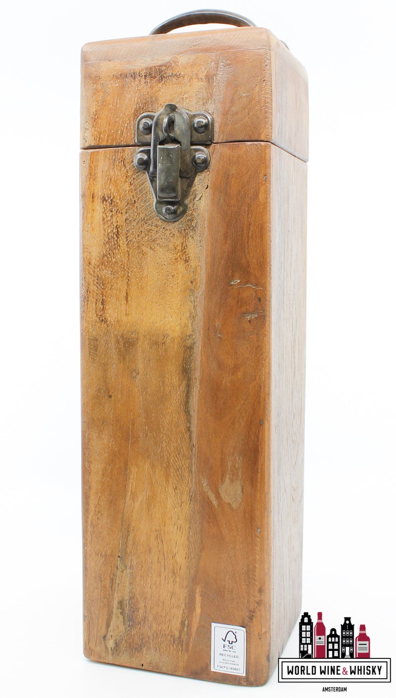 Luxe houten wijn- of whiskygeschenkdoos (1 fles)