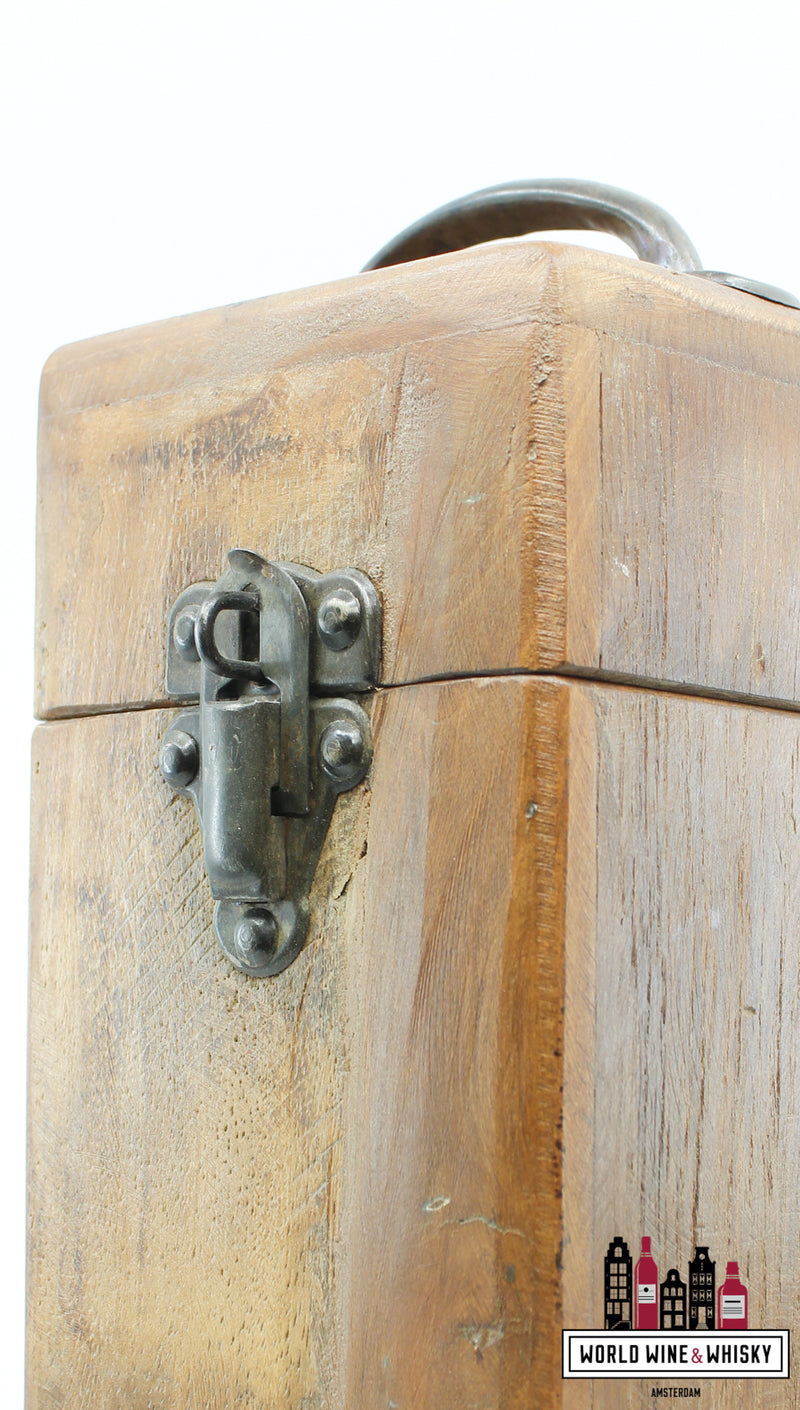 Luxe houten wijn- of whiskygeschenkdoos (1 fles)