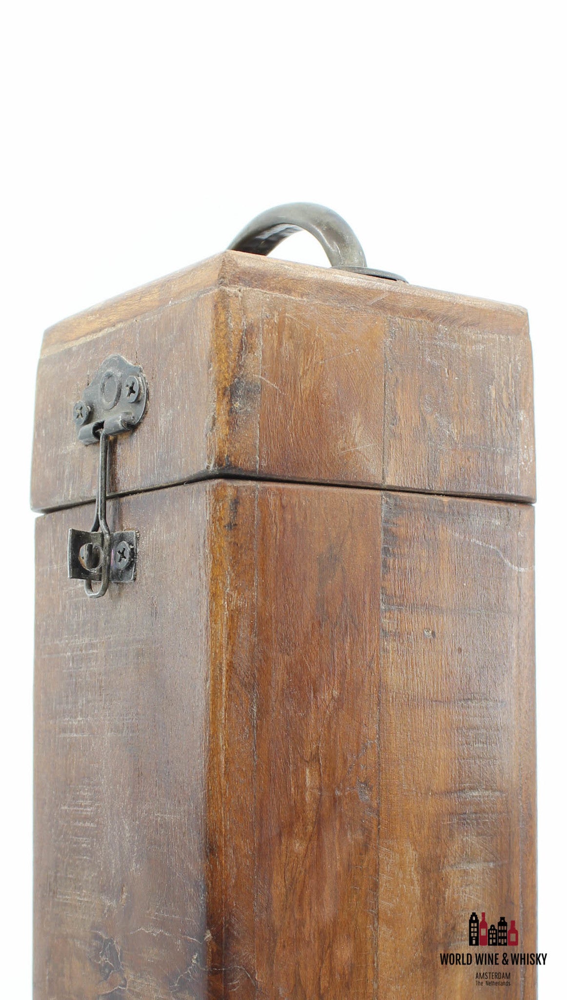 Luxe houten wijn- of whiskygeschenkdoos (1 fles)