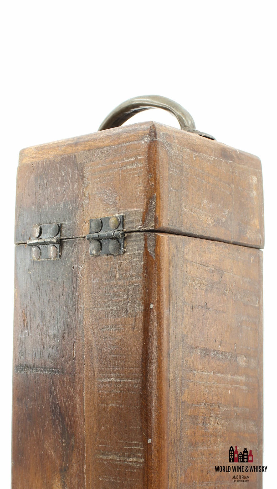 Luxe houten wijn- of whiskygeschenkdoos (1 fles)