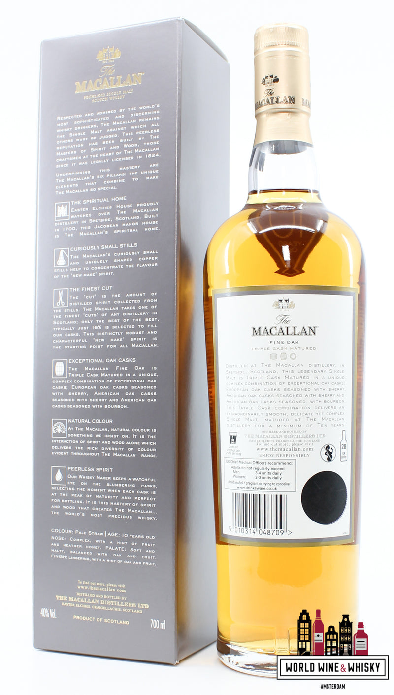 Macallan 10 jaar oud - Fine Oak Triple Cask gerijpt 40% 700ml