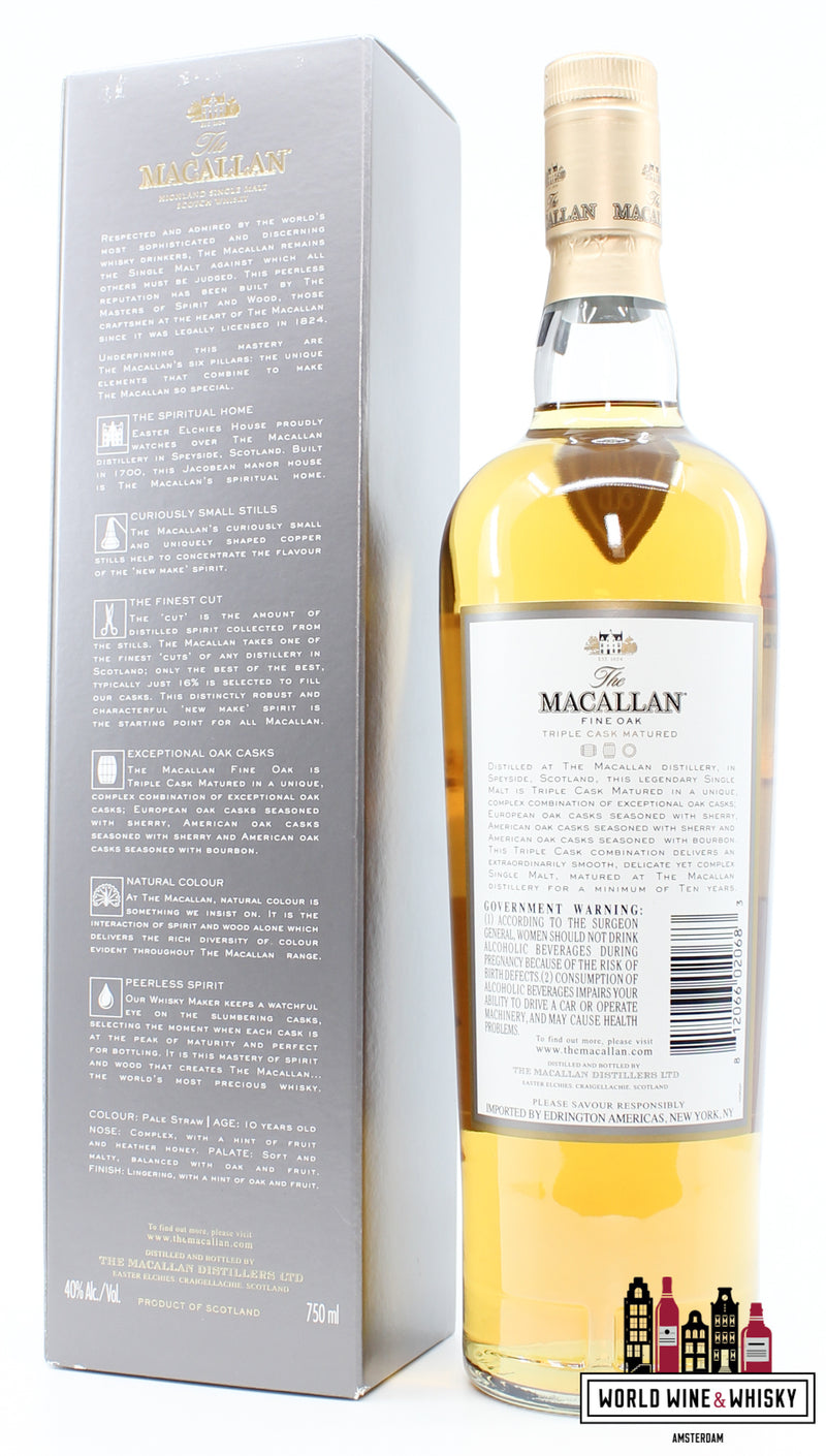 Macallan 10 jaar oud - Fine Oak Triple Cask gerijpt 40% 750ml