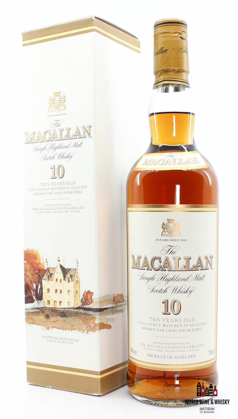 Macallan 10 jaar oud - Sherry eikenhouten vaten uit Jerez 40% (botteling uit de jaren 90)