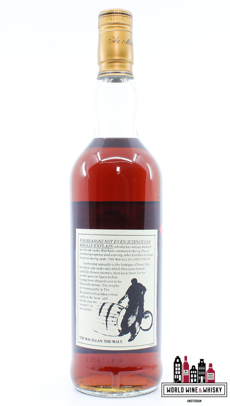 Macallan 10 Years Old - Sherry Wood - "Deze whisky is 100 Proof" 57%