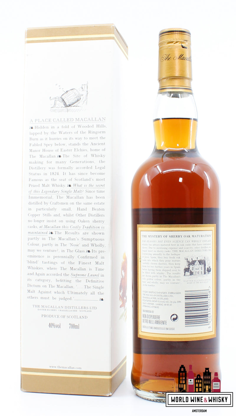 Macallan 12 jaar oude sherry eikenhouten vaten uit Jerez 40% (oud etiket)