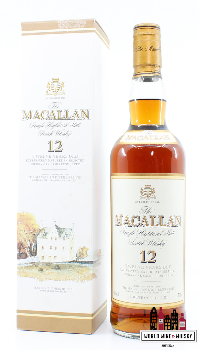 Macallan 12 jaar oude sherry eikenhouten vaten uit Jerez 40% (oud etiket)