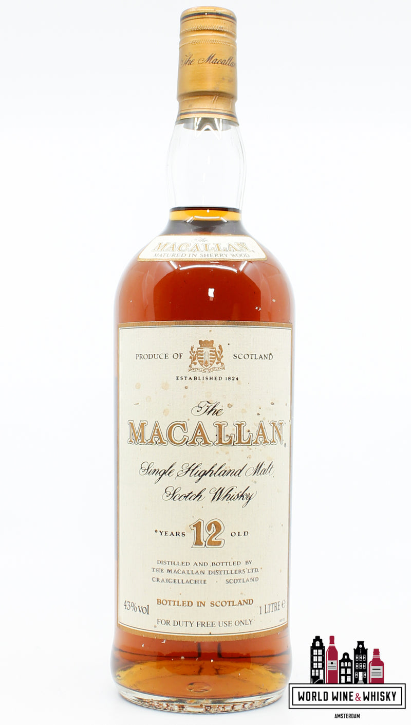 Macallan 12 Years Old - Sherry Wood - Alleen voor belastingvrij gebruik 43% - 1 liter