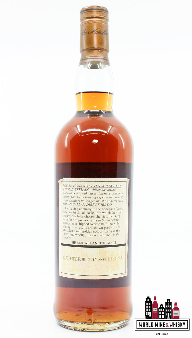Macallan 12 Years Old Sherry Wood - Oude botteling - Alleen geleverd voor Duty Free 43% 750ml