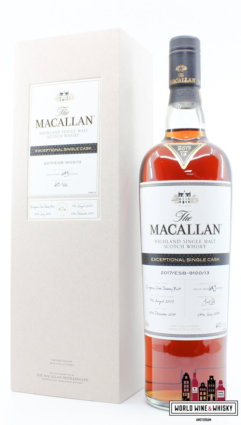 Macallan 14 Years Old 2003 2017 - Exceptional Single Cask 2017/ESB-9100/13 - Cask 13 60% (1 van 643)