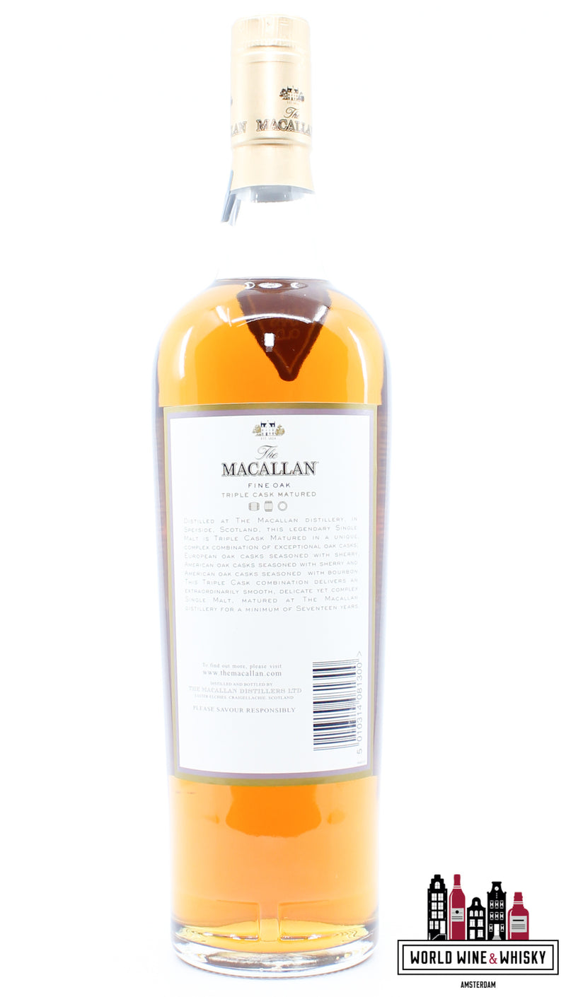 Macallan 17 jaar oud - Fine Oak - Triple Cask Matured 43% (zonder de kartonnen doos)
