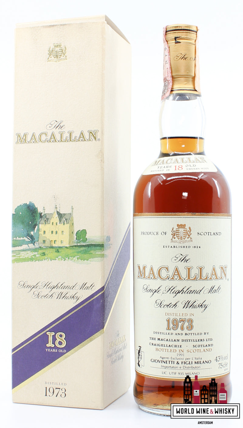 Macallan 18 jaar oud 1973 1991 Sherry Wood - Giovinetti &amp; Figli Milano, Italië 43% 750 ml